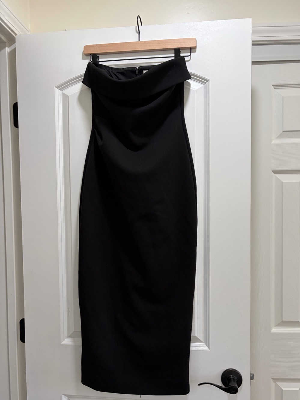 Aritzia Off-The-Shoulder Strapless Black Midi Dress - Size S